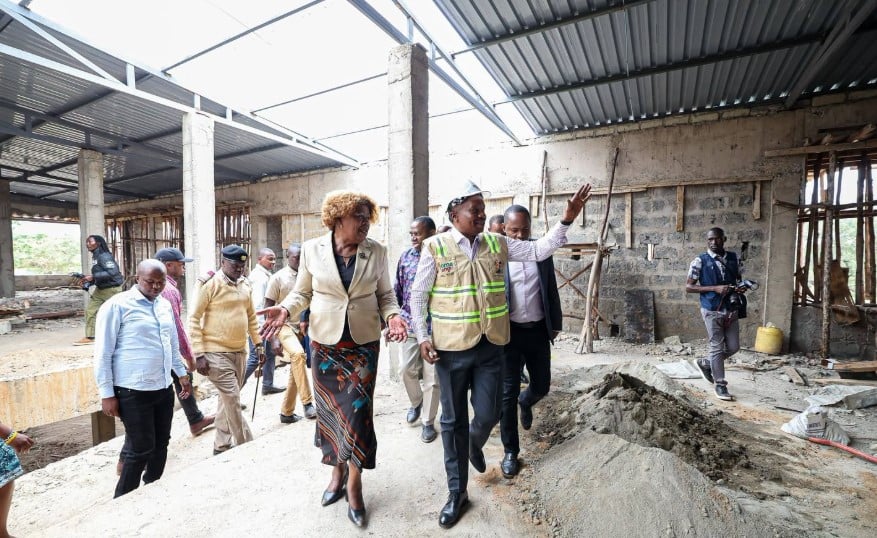 file image of Deputy President kithure Kindiki inspecting Kathimani Market Project